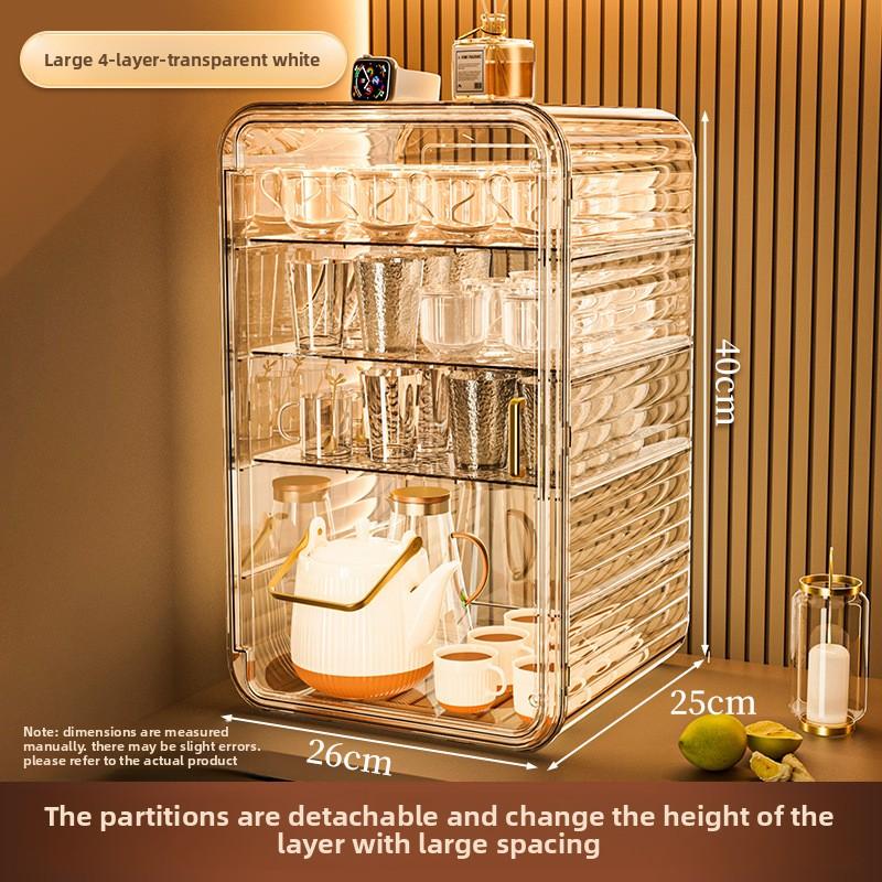 Dust-proof Cup Storage Rack Cup Holder Water Cup Storage Rack Tea Set Cup Holder Coffee Cup Mug Storage Box Kitchen Organizer