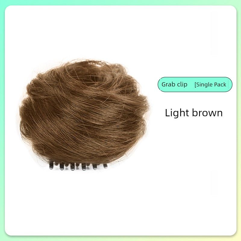 

Детский парик для девочки, пушистый парик-пучок, артефакт-зажим для ленивой фотографии, резинка для волос, резинка, аксессуары для волос Nifty Single Ball [Light Brown] Clamp Single Pack