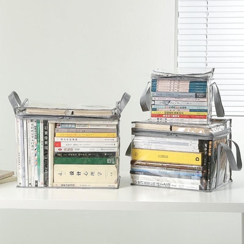 Wasserdichte Buch-Organizer Praktische Buchaufbewahrungsbox Faltbare Spielzeugbox Transparente Buchbox für Wohnheim Haushalt Klassenzimmer