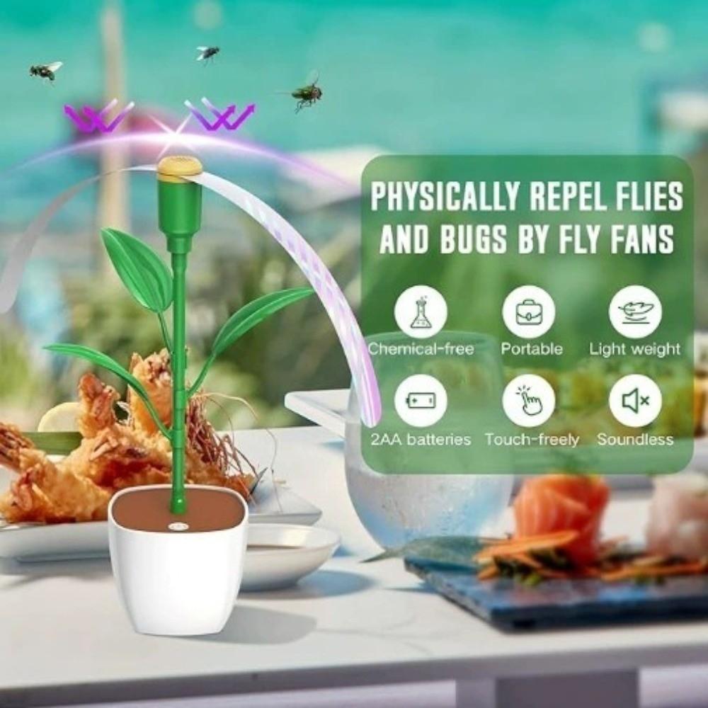Hangings Fan Portable Desktop Fly Fan Foldable Flower Pot Anti Fly Fan Safe Soundless Insect Repellent Fan Camping