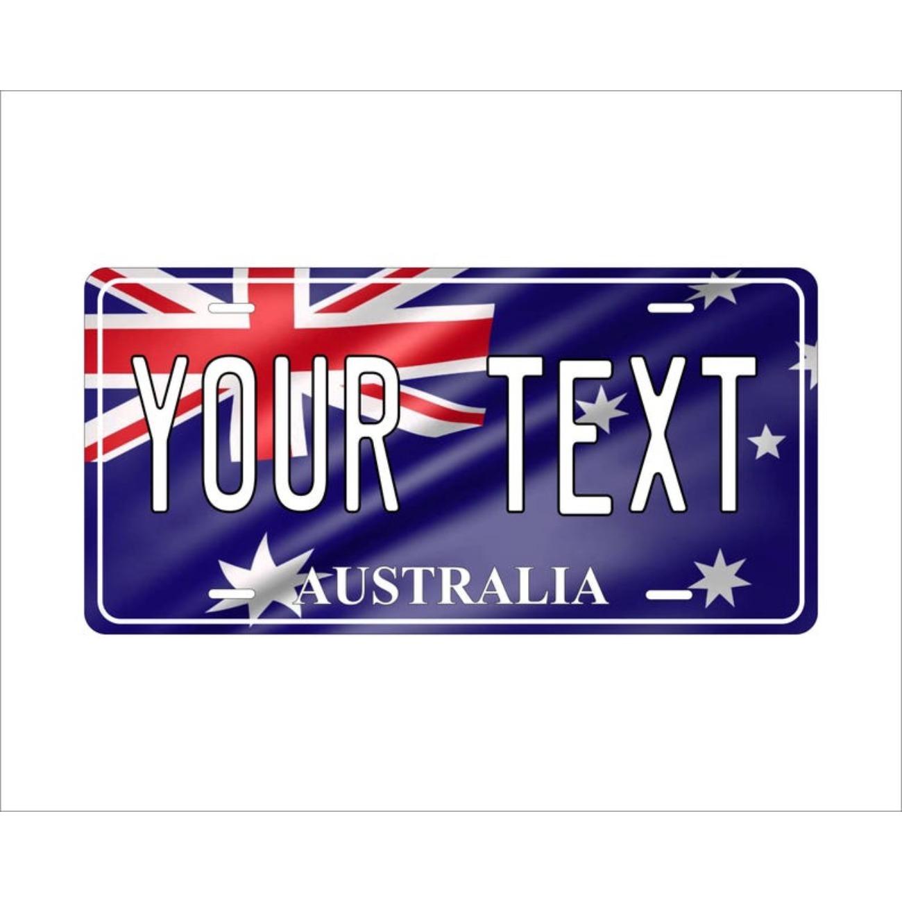 Personalized Australia Flag Metal Tin Sign License Plate for Bicycle ATV Moped Decor белый