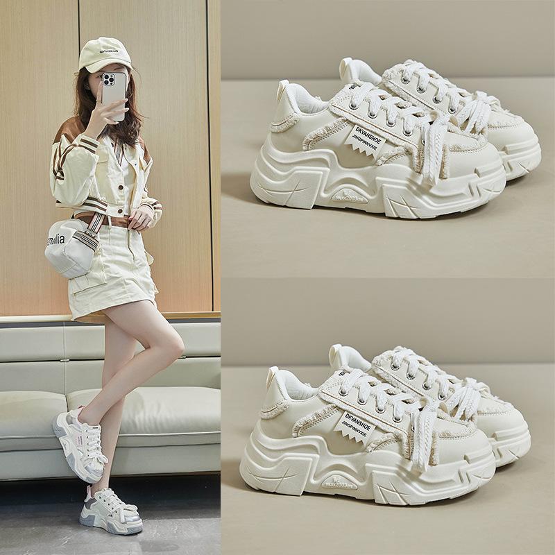 Ins Korean Version of the New Dad Shoes Women's Spring Student Sports Running Shoes Casual Thick Sole Height Increase C-5503