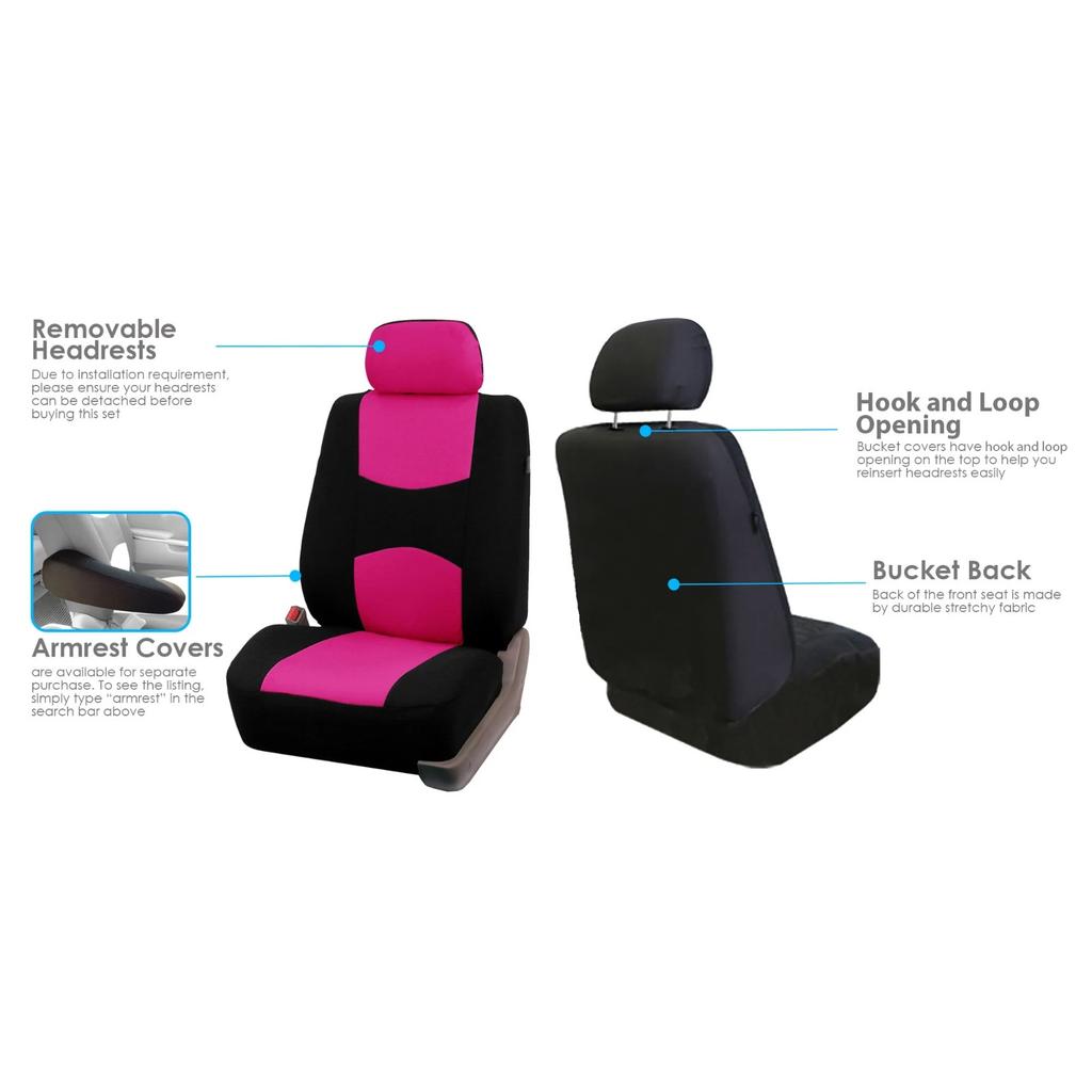 Universal Flat Cloth Car Seat Cover Non-slip Design Front Set