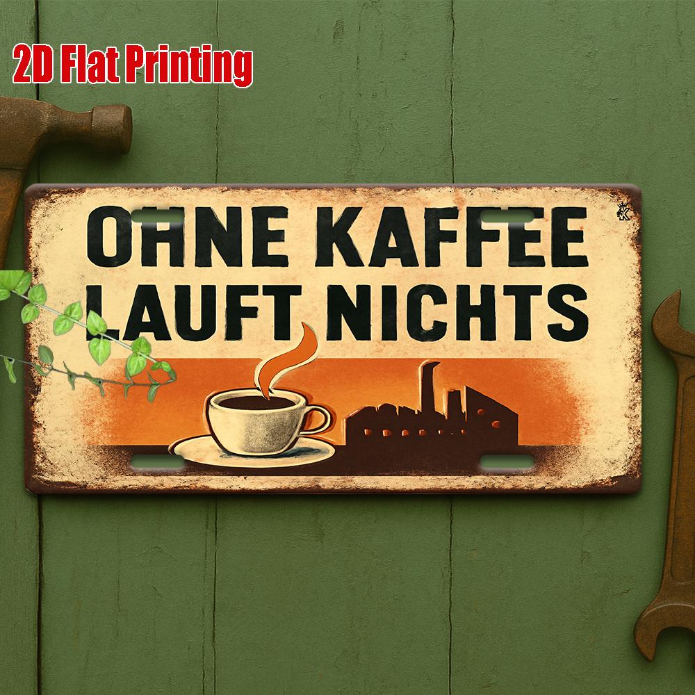 D Flatpc Vintage Metal Sign Outdoor Plaque Wall Decor xcm Coffee First Motto Aluminum Sign Suitable for Office