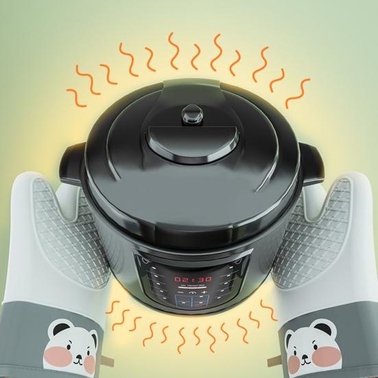 1 Stück Isolierhandschuh Hitzebeständig Rutschfest Cartoon Verbrühschutz Silikongel Mikrowellenofen