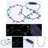 LED Lights Necklace With 8 Lights Bulbs Christmas Flash String Lights Mini Ball Glow Light String Necklace Furniture Accessories