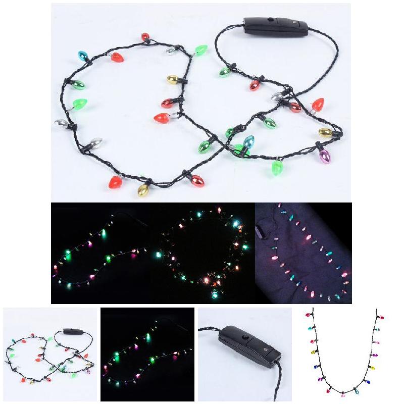 Colar de Luzes LED com 8 Lâmpadas Luzes de Cordão Piscantes de Natal Mini Bola Luz Brilhante Cordão Colar Acessórios para Móveis