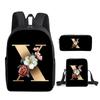 Fashion Novelty Flower letters A-Z 3D Print 3pcs/Set pupil School Bags Laptop Daypack Backpack Inclined shoulder bag Pencil Case