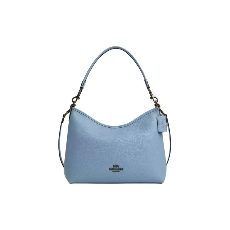 Coach Laurel 31 Logo Zipper Closure Leather Crossbody Shoulder Bag Large Women bags Blue CR148-QBCFL