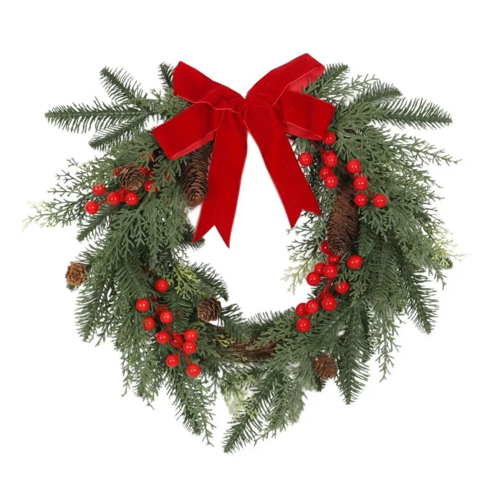

Indoor Outdoor Wreath Christmas Wreath Seasonal Home Decoration Festive Door Hanging Wreath As Shown Holiday Atmosphere