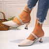 Summer Plus Size Women's Shoes Closed Toe Women's Slippers Elegant Dress Slippers Women Pointed Toe High Heels Modern Sandals