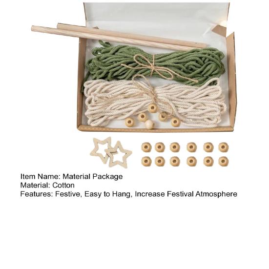 1 Zestaw Materiałów DIY Boho Chwosty Design Dekoracja Domu Rękodzieło Wiszące na Ścianie Choinka Makrama Zestaw DIY do Salonu