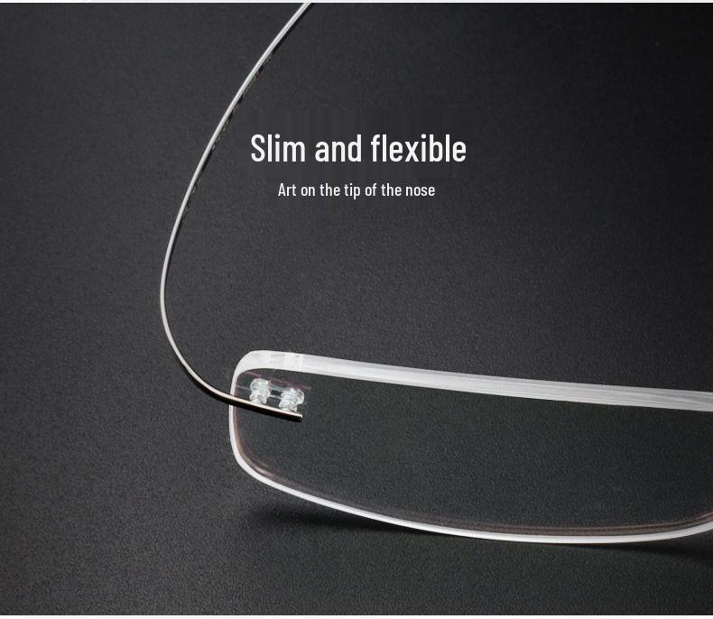 Ultraleichte randlose Lesebrille für Herren & Damen - Stilvolles High-End-Design für mittelalte und ältere Benutzer