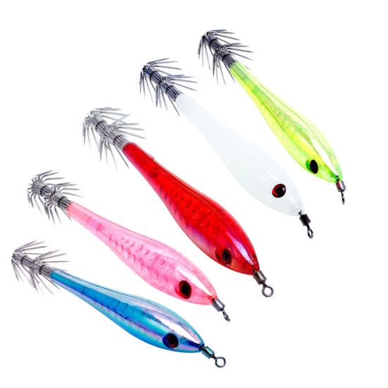 5Pcs 10cm Luminous Squid Hook Cuttlefish Fishing Hard Lure Tackle Jigging Baits