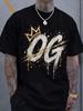 High Quality Soft Black 100% Cotton Bold OG Crown Graphic T-Shirt Sizes S-XXXL Perfect for Retro Style Fan, Vintage Lover, Men's Casual All Day Wear