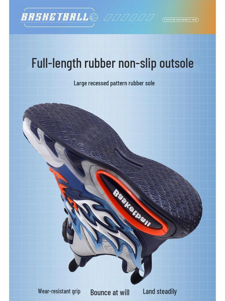 2025 Autumn/Winter Trendy Boys' Leather Basketball Shoes - Durable, Non-Slip, Soft Sole for Kids