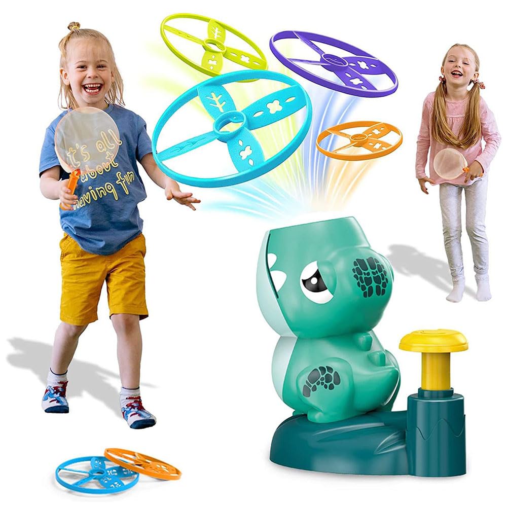 Flying Saucer Soaring Launcher Frisbee Bamboo Dragonfly Flying Saucer Fun Injection Rotating Propeller Toy Interaction Training Reaction Skills Indoor