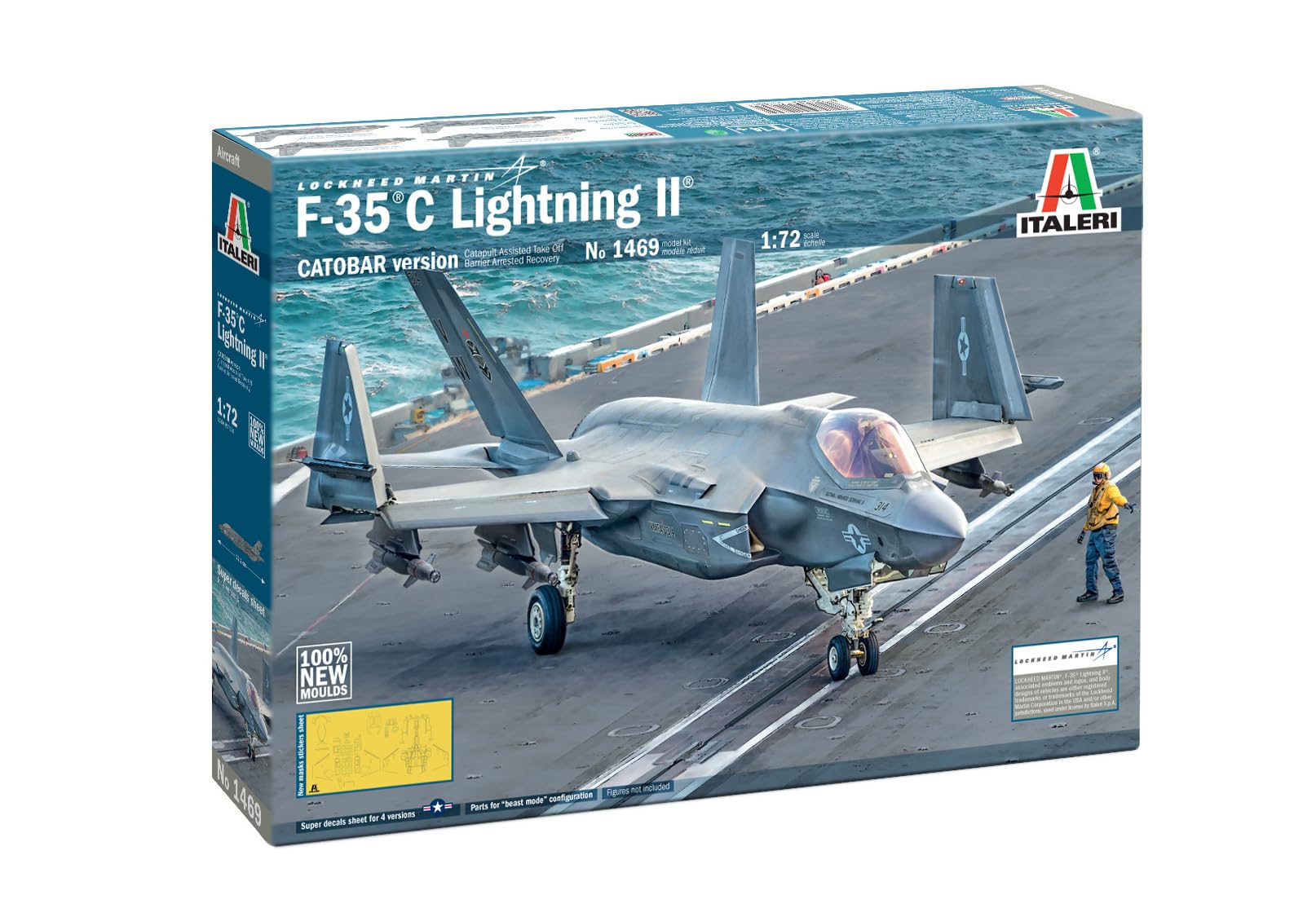 

Italeri Scale US Navy Lightning II Plastic Model Kit IT1469 1/72 F-35C (Airplane)