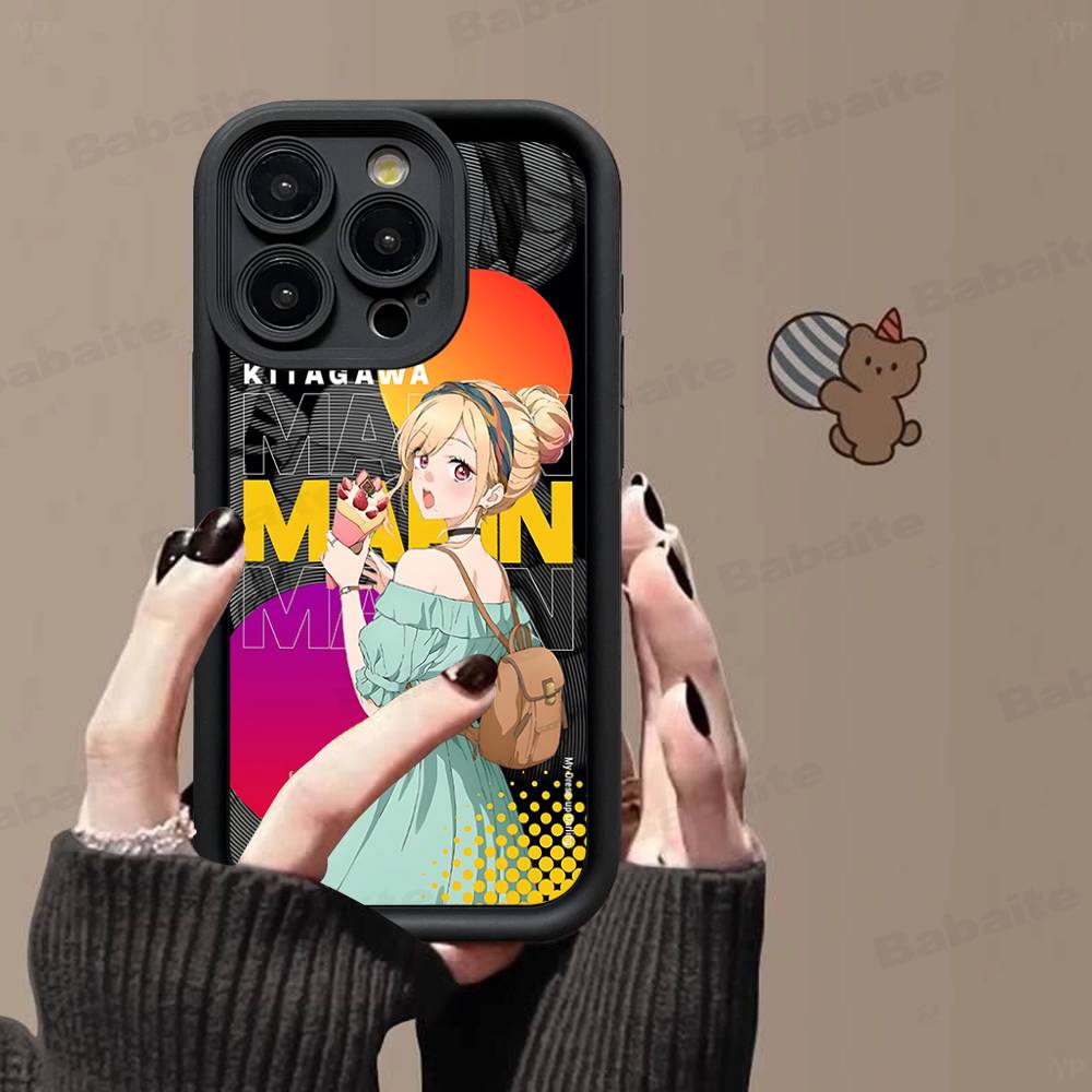 Marin Kitagawa Anime Phone Case For IPhone 17 16 15 14 13 12 11 Pro Max Plus Black Full Coverage TPU