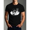European Size Men'S Outdoor Graphic Tee - Featuring Mountain And Pine Tree Artwork, Lightweight Summer Shirt, Relaxed Fit for Outdoor Activities