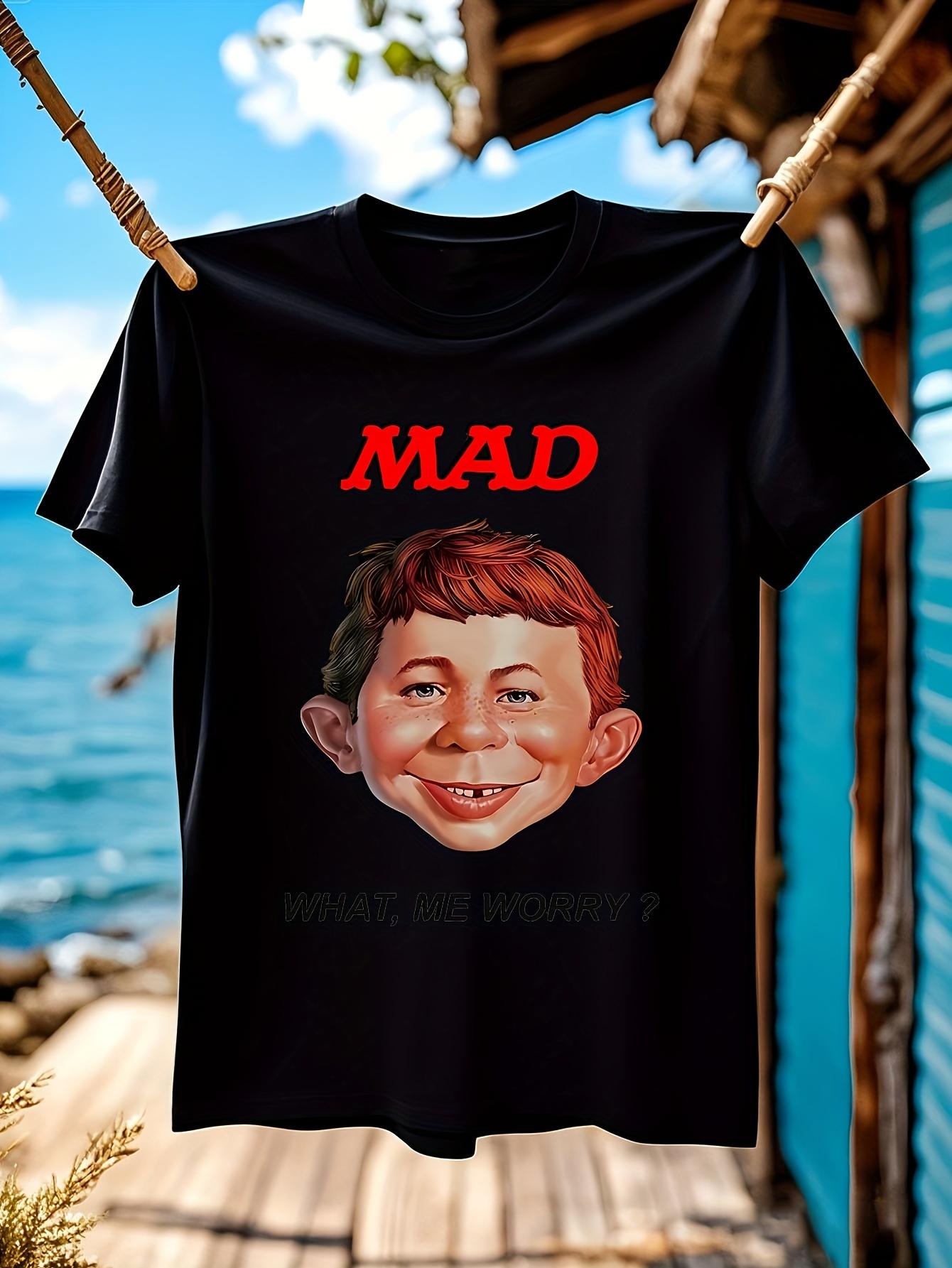 Heavyweight Vintage Mad Magazine Graphic T-shirt -  What Me Worry?  Retro Streetwear Tee S