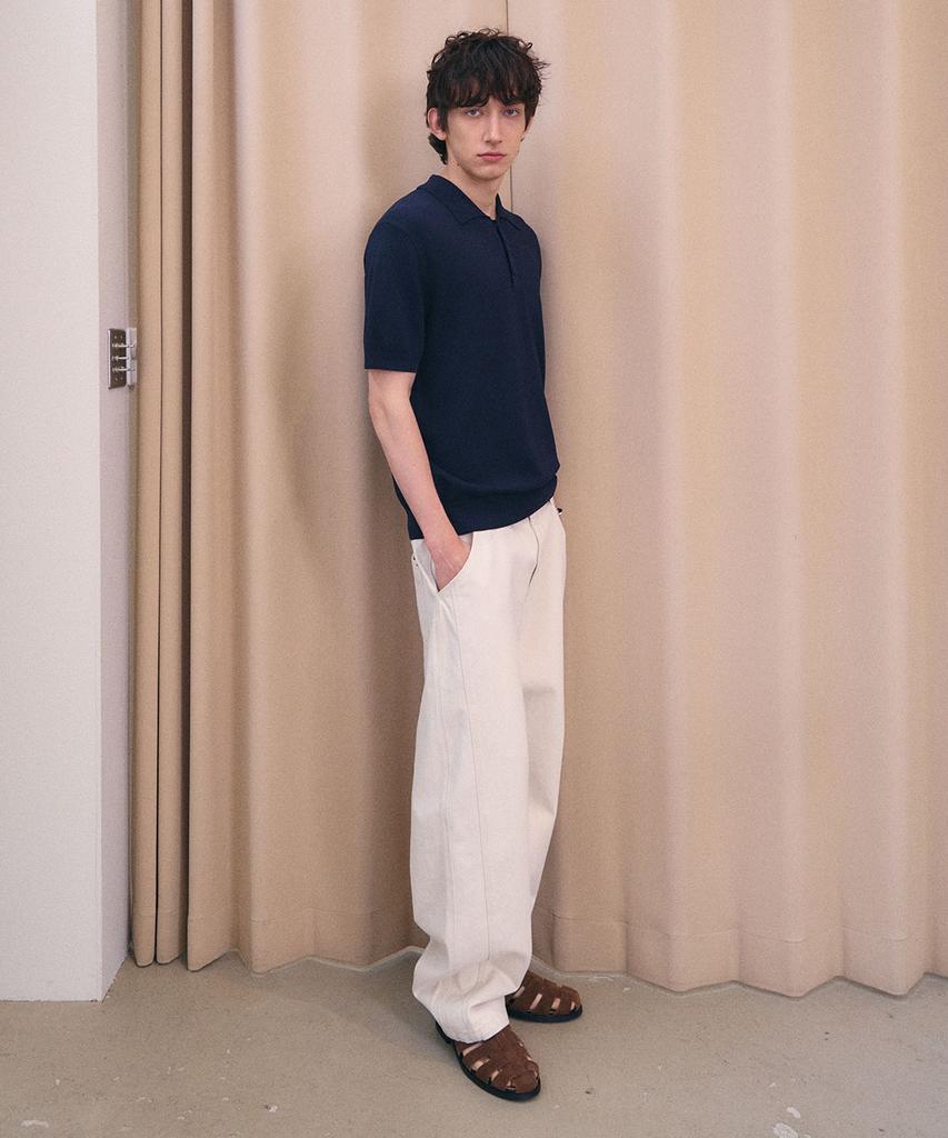 GENERALIDEA Man Temperature Cut Cool Button Collar Half Knit [Dark Navy] / Gf2Mkp013