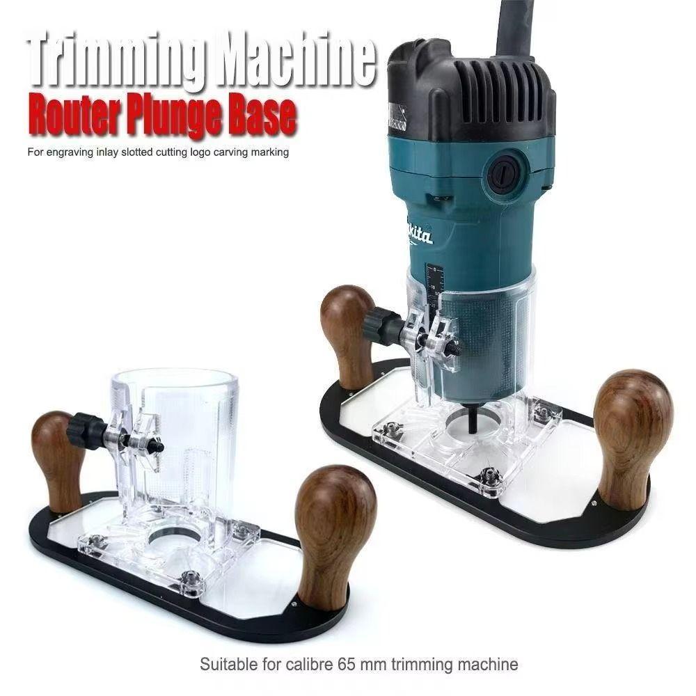 Milling Groove Wood Router Base Adjustable Flip Engraving Trimming Machine Protective Base Opening Milling Router Base Milling