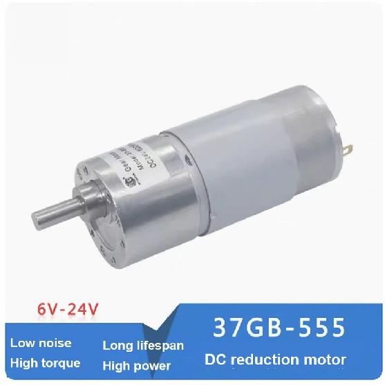 JGB37-555 High Torque Low Speed 12V Electric DC Gear Motor Micro 24V 555 Dc Gearbox Reduction Motor Geared Motor for Robot Arm