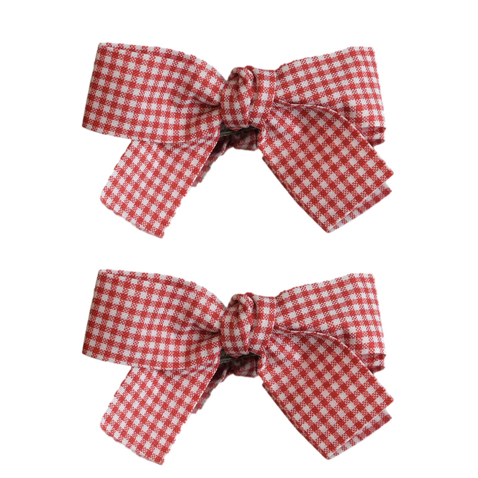 

Elegant Bow Y2K-Style Balletcore 3D Hair Clip Flat Clips Balletcore Hairpin Bow Checked Hair Clip for Bunches красный