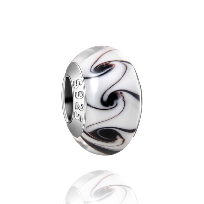 Murano Glas Serie Kupfer Mehrfarbig Rose & Blüten Grafik Anhänger Passt an Armband Damen Feiner Schmuck Zubehör