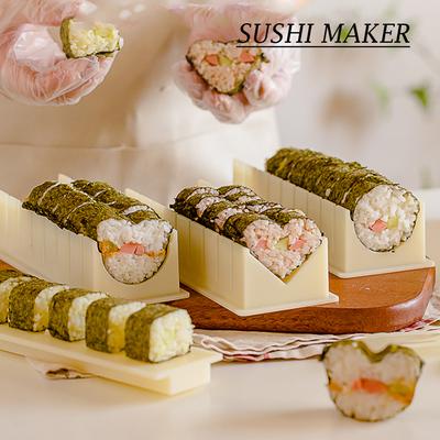 Quick Sushi Maker Japanese Roller Rice Sushi Mold Bazooka Vegetable Meat DIY Heart Shap Sushi Making Machine Kitchen Tools