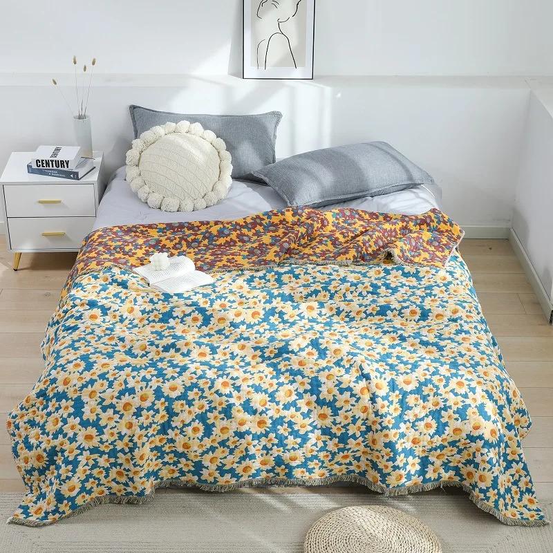 New Gauze Towel Blanket for Adult Summer Cool Duvet, Breathable Cotton Towel Blanket for Two People, Cover Blanket