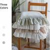 6 Pack Chair Pads Ruffles Chair Cushion Cover,100% Cotton Boho Slipcover Suitable for Living Room Dining Chair Pat, Stylish Seat and Back Pads