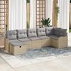 7-Piece Garden Sofa with Beige Cushions In Rattan 3358999