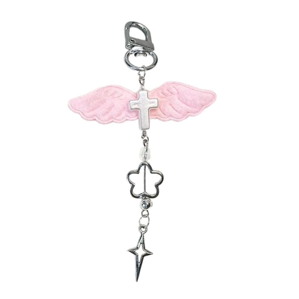 Handmade Beaded Phone Chain Wing Heart Bowknot Pendant Phone Chain Bag Charm Stylish Accessory for Fashion Enthusiasts