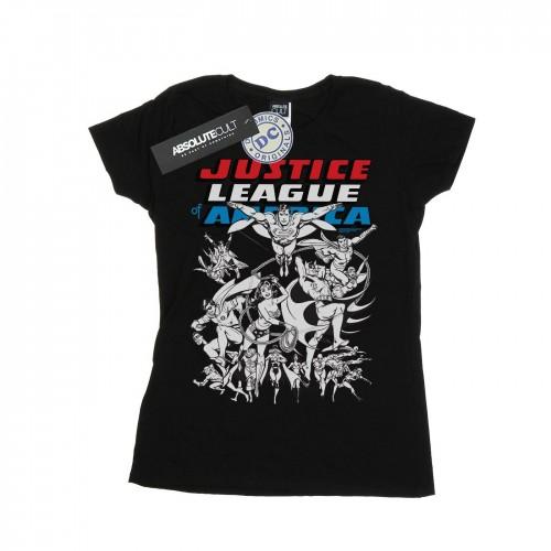 

DC Comics Womens/Ladies Justice League Mono Action Pose Cotton T-Shirt білий