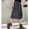 Black Washed Denim Wide Leg Pants for Women Loose Casual Denim Shorts Female Fashion The Five Part Pants Are Short Pants Women Summer