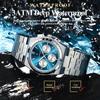 POEDAGAR Luxusní hodinky Quartz Sportovní vojenské hodinky pro muže Vodotěsné hodinky z nerezové oceli se světelným datem a chronografem
