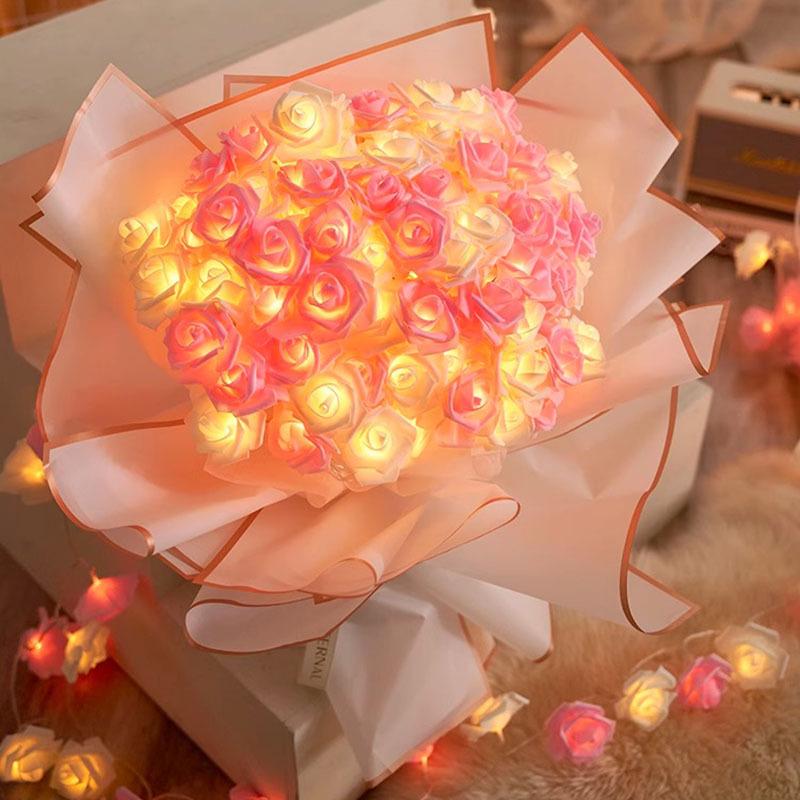 LED Heart Rose Flower String Lights: Romantic Valentine's Day Decoration