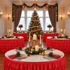 Red Tulle Table Skirt for 6ft/9ft Rectangle Tables Wrinkle Free Ruffled Tablecloths for Baby Shower Party Wedding Birthday Cake Dessert Table Decor