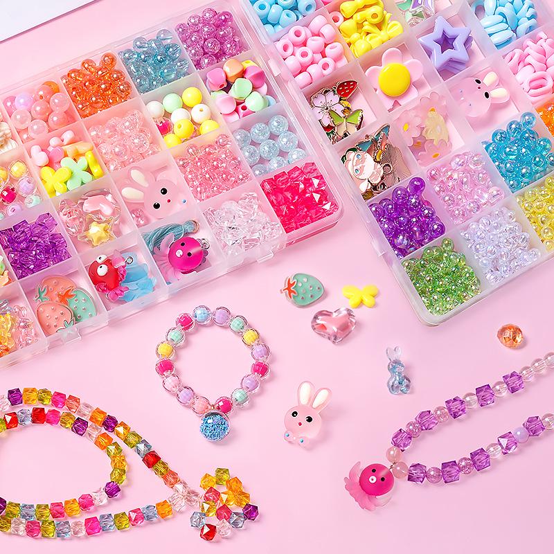 24-Grid DIY Stringing Beads Kit for Kids - Bracelet & Necklace Crafts