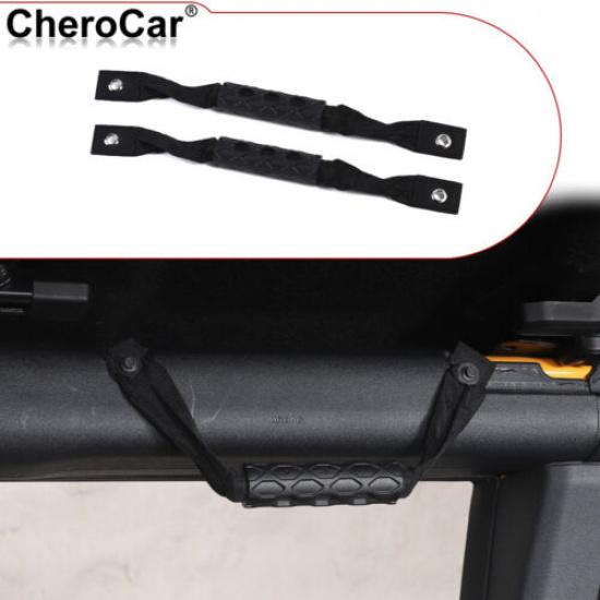 Black 2x Roll Bar Grab Handles Paracord Grip Handle for Ford Bronco Accessories