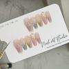 10pcs Handmade Coffin Fake Nails Blusher Gradient Press On Nails For Girls Wearable False Nail Full Cover Artificial Nail Tips