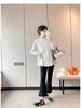 Korean Style Khaki Babydoll Maternity Sweatsuit with Micro Flared Pants for Spring/Autumn
