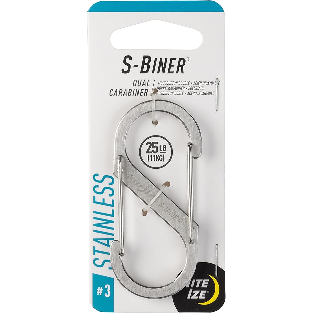 Nite Ize S-Biner Stainless Steel #3 Silver Multi-Use Clip 3.5