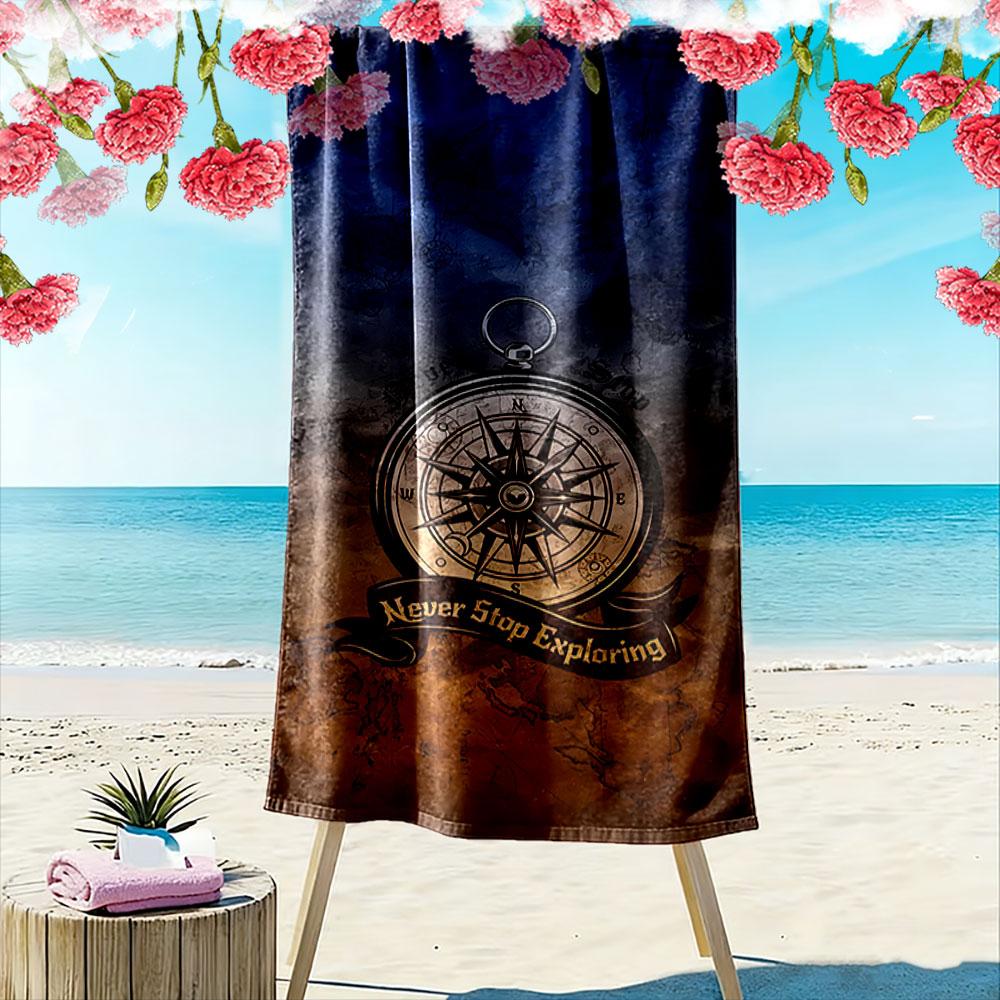Compass Design Beach Towel Beach Towel Quick-drying for Travel Outdoor Sports Jogging Beach and Swimming