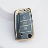 Tpu Car Key Case Cover For Vw Volkswagen Golf 7 Mk7 Tiguan Mk2 For Seat Ateca Leon Fr 2 Ibiza For Skoda Octavia A7 Shell Fob