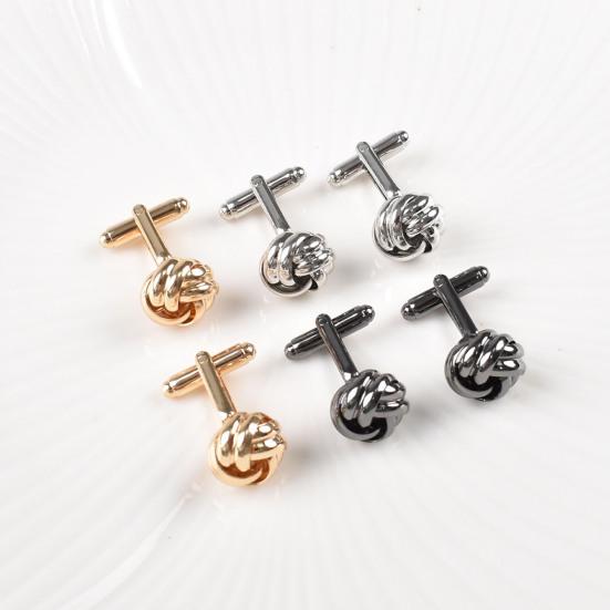 1 Pair Cufflinks Polished Smooth Surface Twist Shape Men Suit Shirt Cufflinks Tuxedo Shirt Accessories Business Evening Party Wear