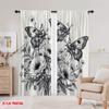 2 Stück, 2D-Flachdruck Beliebte Vorhänge Schmetterlingsblüten Polyesterstoff (ohne Stange) Perfekte Außendekorationen zum Wohnen