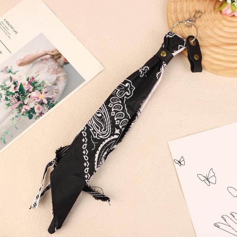 Punk Handlebar Motorcycle Decoration, Universal Rock Bandana Biker, Hip Hop Hanging Kerchief Ribbon белый